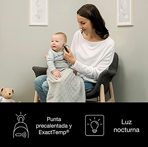 Braun ThermoScan 7 termómetro de oído (age precision, silencioso, indicación de fiebre con ódigo de colores, fiable, higiénico, rápido, clínicamente preciso, suave, fácil de usar, bebé) IRT6520B