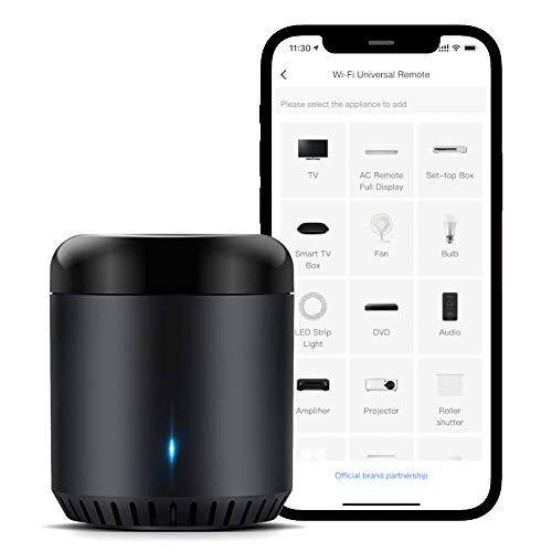 Broadlink Smart Home Hub, RM Mini3 Smart Wi-Fi IR Mando a Distancia Universal, uno para Todos los Controladores de Infrarrojos, Color Negro