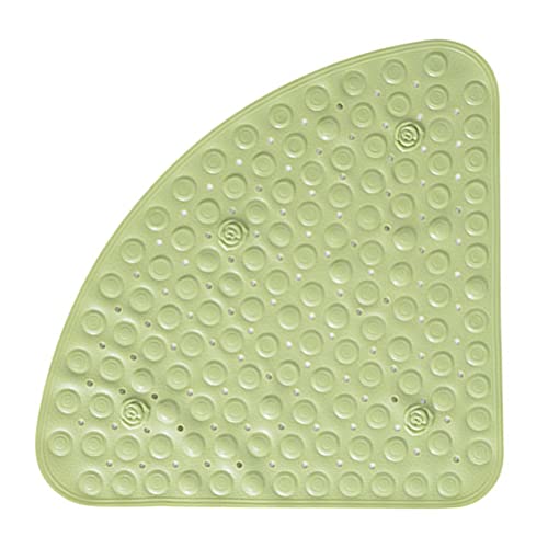 BUYGOO Alfombrilla de Ducha Antideslizante para Baño 56 x 56 cm Diseño de Triángulo, con Agujero de Drenaje para Ducha o Bañera, PVC, Antideslizante Estera de Bañera