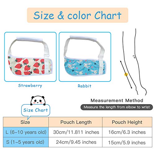 Cabestrillo para niños de 1 a 5 años, 6 a 10 años de edad, niños y niñas (conejos, S, 1 a 5 años)