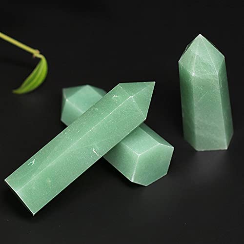 CAIZHI Decoración hogareña 1 unid dongling Natural Jade fluorito Cristal Prisma Hexagonal decoración Mineral restauración rehabilitación Barra decoración del hogar