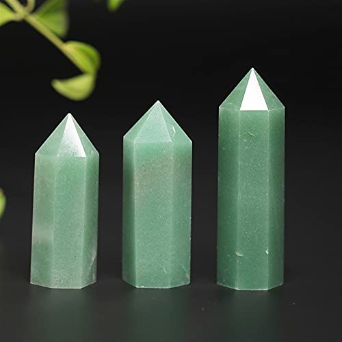 CAIZHI Decoración hogareña 1 unid dongling Natural Jade fluorito Cristal Prisma Hexagonal decoración Mineral restauración rehabilitación Barra decoración del hogar