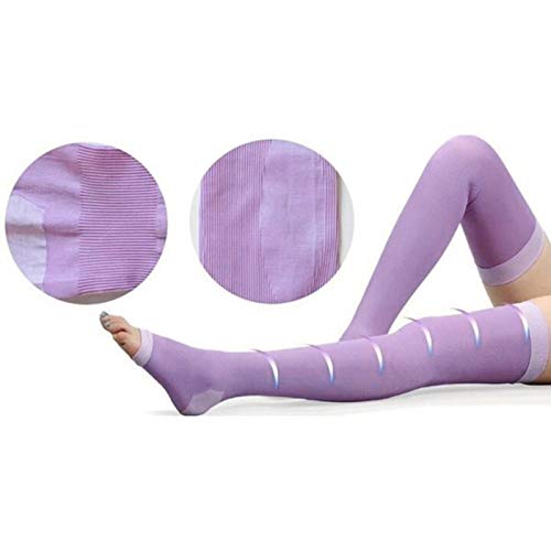 Calcetines de compresión para mujer, de TOPCL, para dormir durante la noche y muslo, con puntera abierta, calcetines de yoga para niñas y mujeres