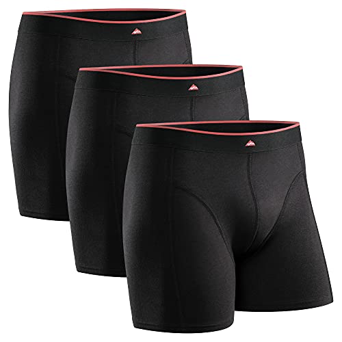 Calzoncillos Boxer de Bambú para Hombre, Pack de 3, Ropa Interior Antibacteriana y Ultra Suave, Ajustados, Comodidad Superior, Negro, Blanco, Gris, Multipack (Negro, Medium)