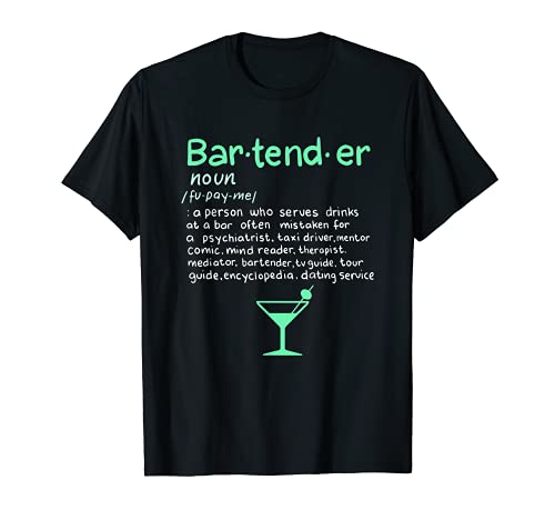 Camiseta de barman divertido regalo de definición para mixólogos Camiseta
