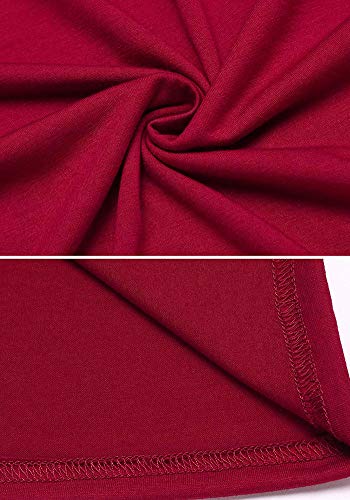 Camisetas Mujer Manga Corta Tallas Grandes Verano Tops Hombro Caido Rojo XL