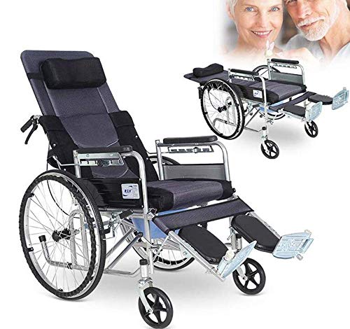 Carritos para personas mayores con discapacidad, sillas de ruedas para personas mayores, apoyabrazos ligeros y cómodos con respaldo para sillas de ruedas y reposapiernas elevable-Black||90*68*67CM