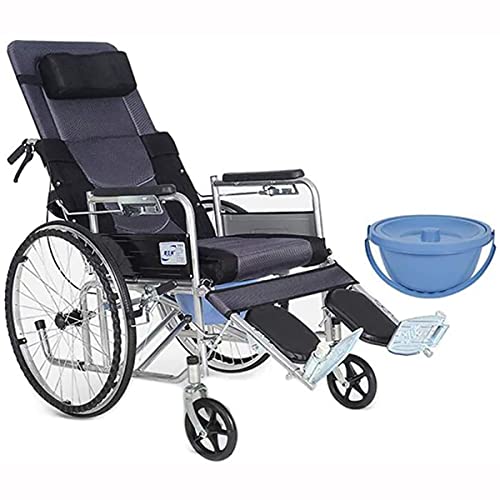 Carritos para personas mayores con discapacidad, sillas de ruedas para personas mayores, apoyabrazos ligeros y cómodos con respaldo para sillas de ruedas y reposapiernas elevable-Black||90*68*67CM