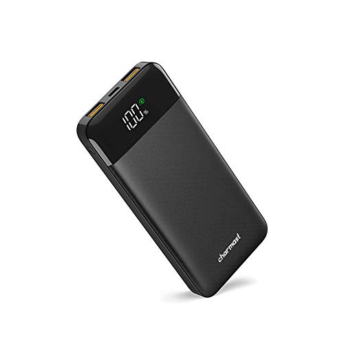 Charmast Power Bank 10400mah Bateria Externa Quick Charge 3.0 USB C Power Delivery Digital Display Cargador Portátil Micro USB Type C Compatible con Smartphones, Tablets y más