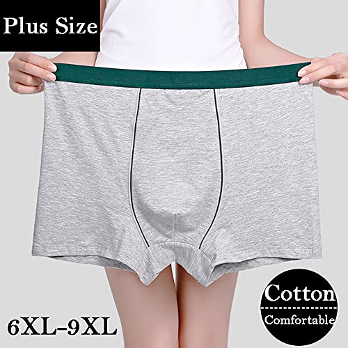 CHERISH Pack de 4 calzoncillos tipo bóxer para hombre, talla grande de hasta 300 libras, calzoncillos largos sin etiquetas, Multicolor, 9X-Large