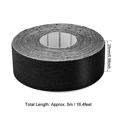 Cinta de kinesiología, cinta muscular resistente al agua para gimnasio deportivo, cinta de fisioterapia deportiva con adhesivo elástico de algodón para pierna, pecho, brazo, espalda(negro)