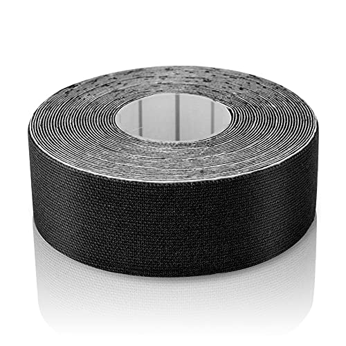 Cinta de kinesiología, cinta muscular resistente al agua para gimnasio deportivo, cinta de fisioterapia deportiva con adhesivo elástico de algodón para pierna, pecho, brazo, espalda(negro)