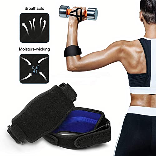 Coderas Epicondilitis Para Codo Tenista Golfista Ajustable y Antideslizante - Codera Para Tendinitis con Almohadilla EVA para Tenis,Golf,Padel,Levantamiento de pesas (2 PCS)