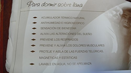 COLCHÓN DE Lana 100%, CUBRECOLCHÓN ANTIESCARAS, Topper Sistema DE Descanso Tradicional Bienestar del SUEÑO (Lana 500 GR + Algodon, Cuna 60 X 120 CM)