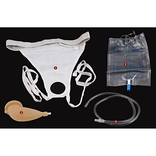 Colector De Orina Protable Wearable System Con Bolsa De Recogida De Prueba De Derrames 1000ML,Male