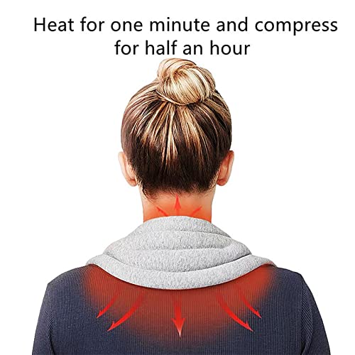 Collar cervical calefactado, almohadilla térmica para aliviar el dolor de cuello, abrazadera de soporte para envolver el cuello, vendaje calefactor para el cuello