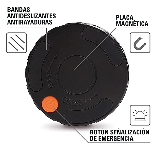 Contact Luz de Emergencia V16 para Coche y Moto Homologada por DGT. Baliza de Señalización Luminosa Autónoma en Carretera. Reemplaza a Triángulos de Emergencia. Modelo LCFL02.