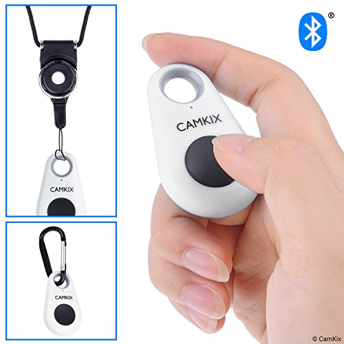 Control Remoto del Obturador de Cámara con Tecnología Inalámbrica Bluetooth® CamKix – Cordón con Montaje de Anillo Desmontable – Mosquetón – Capturar imágenes/Video hasta 10m en iPhone/Android