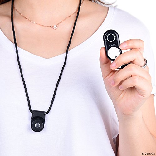 Control Remoto del Obturador de Cámara con Tecnología Inalámbrica Bluetooth® CamKix – Cordón con Montaje de Anillo Desmontable – Mosquetón – Capturar imágenes/Video hasta 10m en iPhone/Android