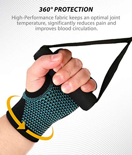 Correa de apoyo para la muñeca, férula de compresión transpirable multizona, ideal para dolor en las articulaciones, túnel carpiano, esguinces, tendinitis, inestabilidad de la mano y deportes (M)