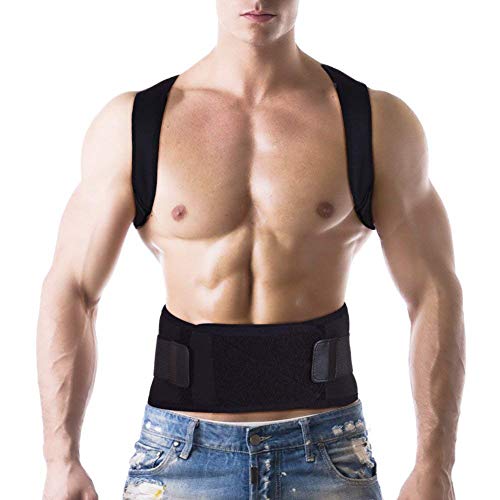 Corrector de Postura con soporte recto Ultrafino respirable Vendaje de elástico en la cintura del hombro para hombres y mujeres (circunferencia de la cintura de 80 cm a 120 cm) (XXL)
