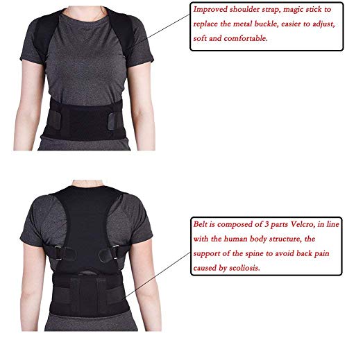 Corrector de Postura con soporte recto Ultrafino respirable Vendaje de elástico en la cintura del hombro para hombres y mujeres (circunferencia de la cintura de 80 cm a 120 cm) (XXL)