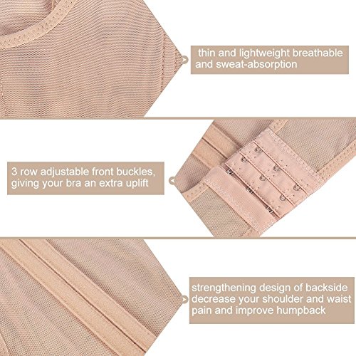 Corrector de postura para mujer, sujetador push-up para aliviar el dolor de espalda (talla M)