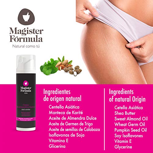 Crema Antiestrías Reafirmante y Multinutritiva 200 ml | Manteca de Karité | Brazos, Piernas, Pecho | Combate estrías del Embarazo, Pubertad y Cambios de Peso | Nutritiva e Hidratante | Mujer y Hombre