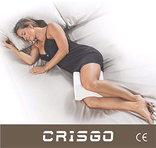 CRISGO Almohada cojín piernas para Dormir de Lado, Embarazadas, Alivia Dolores de ciática, Espalda, Caderas, ergonómica de Espuma Memoria, reduciendo la presión en articulaciones y Zona Lumbar