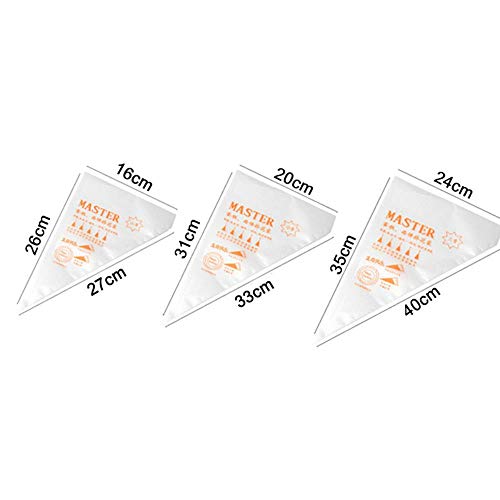 CTOBB 100/200/300 unidades de jeringa desechable para repostería Piping Cupcake Decor bolsas de la tarta del Fondant Crema Pastelera Tip Instrumentos M 220 x 320 x 350 mm, 300 unidades
