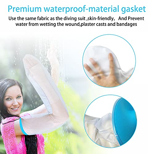 Cubierta de fundición para ducha, protectores fundición impermeables para adultos con brazo completo fundición a prueba agua funda de brazo fundido fundas de yeso, apósitos impermeables para heridas