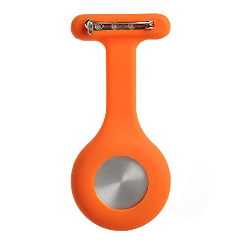 Cxypeng Mujer Niña Reloj Médico,Lámpara de Mesa Colgante de Mesa de Enfermera de Silicona Colorida, Mesa de Prueba de Pin médico, Naranja,Reloj de enfermería