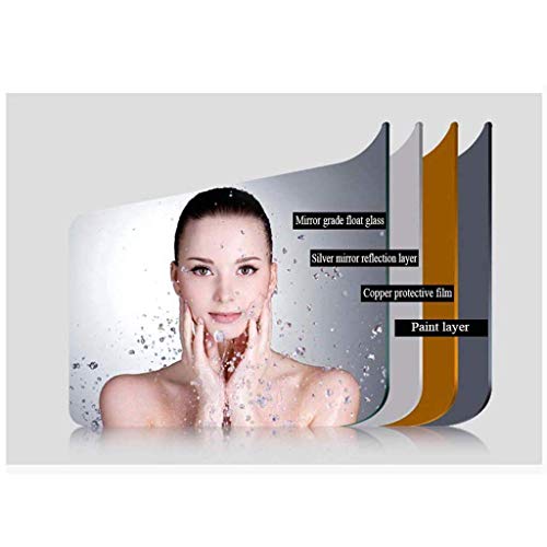 DBOATB Espejo de baño LED con Interruptor de Control táctil Desempañador sin Marco Luz Blanca Redonda/Luz cálida iluminada (Warmcolor 60cm)