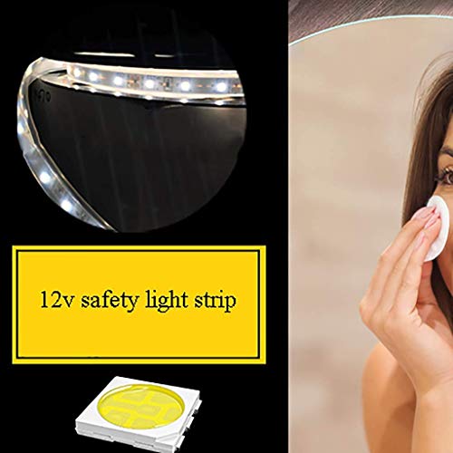 DBOATB Espejo de baño LED con Interruptor de Control táctil Desempañador sin Marco Luz Blanca Redonda/Luz cálida iluminada (Warmcolor 60cm)