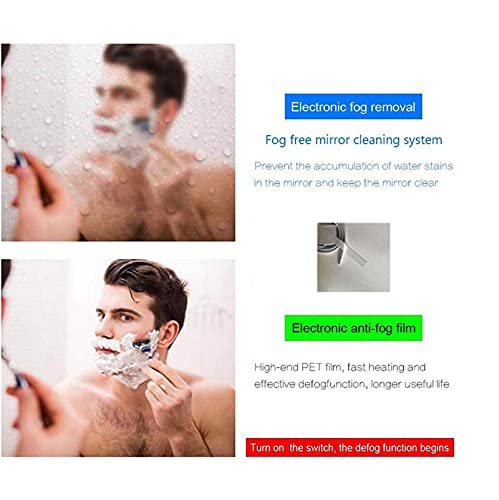 DBOATB Espejo de baño Pantalla táctil Inteligente iluminada por LED Espejo de Pared Luz de Espejo Desempañador de baño Espejo Regulable (Luz cálida Horizontal60 * 80cm)