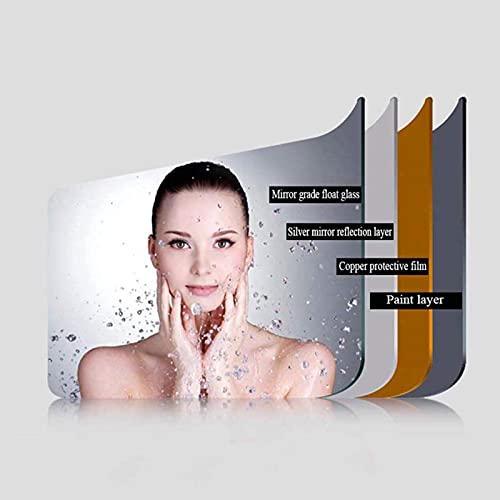 DBOATB Espejo de baño Pantalla táctil Inteligente iluminada por LED Espejo de Pared Luz de Espejo Desempañador de baño Espejo Regulable (Luz cálida Horizontal60 * 80cm)
