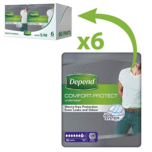 Depend Ropa interior absorbente Absorción Normal Talla S/M Hombre - 60 unidades