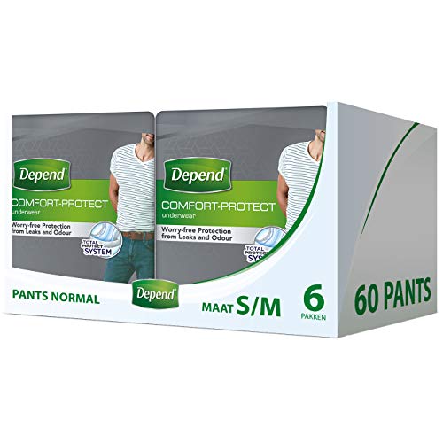 Depend Ropa interior absorbente Absorción Normal Talla S/M Hombre - 60 unidades
