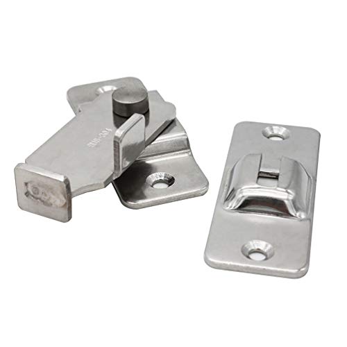 DINGCHI Cerrojo de seguridad giratorio para puertas corredizas, Pestillo de puerta abatible, 90 grados de servicio pesado Barra de barra de acero inoxidable Cierres de seguridad Cerradura de puerta