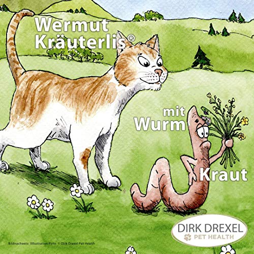 Dirk Drexel Wurm Kräuterlis gatos | antes durante y después de una infestación de gusanos tratados/desparasitación |Golosinas - Ninguno: Anti Worm| nutrición natural en caso de infestación de gusanos