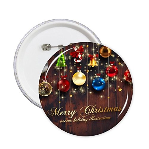 DIYthinker Bulbo de la Navidad Alarma árbol Festival Feliz Navidad Muleta ilustrado modelo alrededor del Pin Badge 5 x Botón S