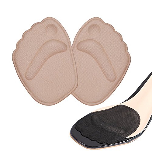 DOACT 2 pares de Plantillas para Tacones, Almohadilla Metatarsal para Proteger los Pies para Evitar la Adherencia, Ortesis para Aliviar el Dolor del Antepié (35-40EU) (Beige + Negro)