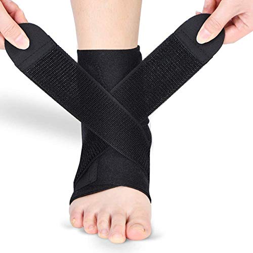 DOACT Tobilleras Deportivas Ajustable de Compresión Estabilizadora con Laterales Fijación Auxiliar para la Recuperación de Lesiones, Artritis, Tendinitis, 1 delgado tobillera Pieza y 2 PE Tablero