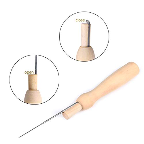 Dokpav 30PCS 3 Tamaños Agujas de Fieltro, Aguja de Fieltro de Lana, Herramientas de Fieltrar de Madera con Botellas Transparentes y Mangos de Madera, Juego de Agujas de Fieltrar