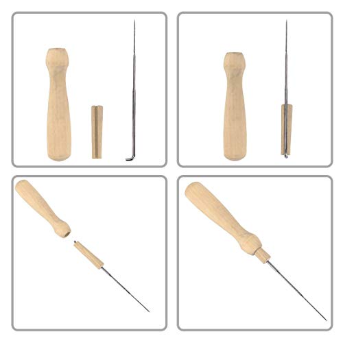 Dokpav 30PCS 3 Tamaños Agujas de Fieltro, Aguja de Fieltro de Lana, Herramientas de Fieltrar de Madera con Botellas Transparentes y Mangos de Madera, Juego de Agujas de Fieltrar