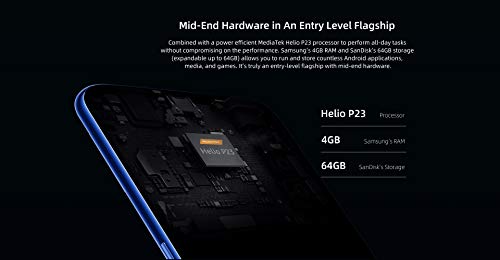 DOOGEE N20 (2019) SIM Móvil Libres, Helio P23 Octa-Core 4GB RAM 64GB ROM, 6.3 Pulgadas FHD + Waterdrop Pantalla Android 9.0 4G Smartphone, 16MP + 8MP + 8MP + 16MP, 4350mAh, 10W Carga Rápida Púrpura
