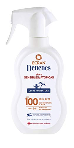 Ecran Denenes - Protector Solar para Pieles Muy Claras, Sensibles e Intolerantes al Sol, con SPF100 - Formato Familiar de 300 ml