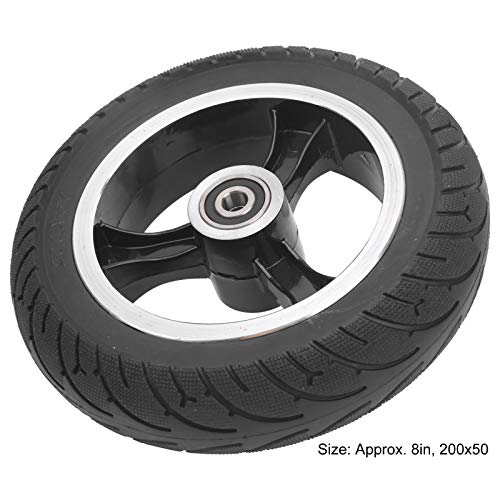 EFFACER Scooter eléctrico Rueda Maciza, neumático Macizo 8in 200x50 Rueda Maciza Delantera 8in Neumático Macizo 200x50 Neumático sólido Neumático no neumático con buje para Scooter eléctrico