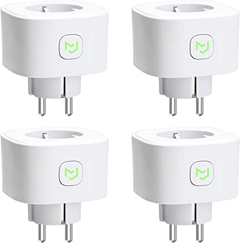 Enchufe Inteligente 16A 3680W, con Control Remoto Meross app, Compatible con Alexa, Google Assistant y SmartThings, Wi-Fi Smart Plug. Paquete de 4
