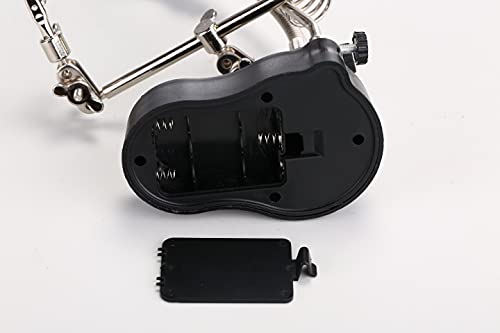 ENJOHOS Tercera mano 3.5 x 12 x Soporte de lupa de mesa 2 LED Soporte de lupa para ingeniero electrónico Cosmetología médica Relojero Reparación de relojes